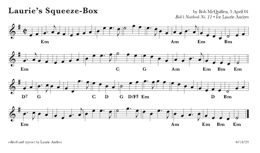 Laurie Andres' chords for Laurie's Squeeze-Box