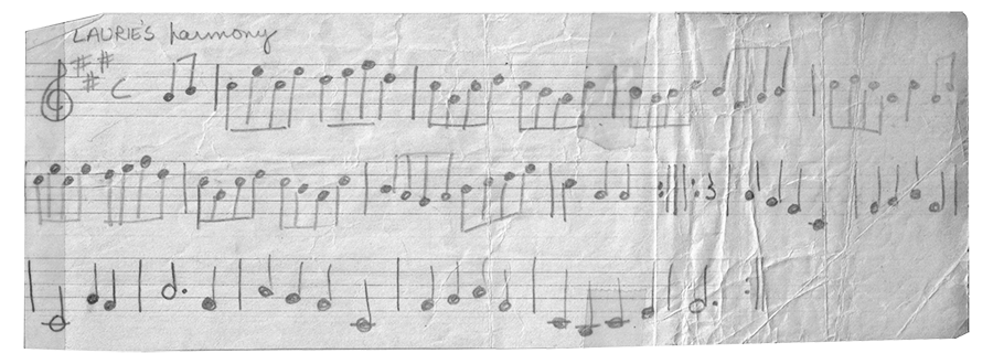 1979 transcription of harmony part for Laurie's Hornpipe. © Laurie Indenbaum