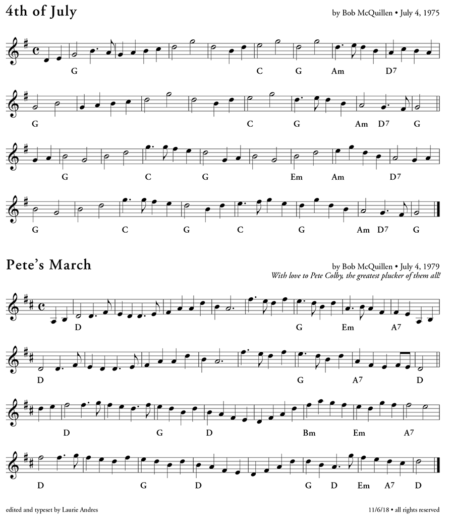 Laurie Andres' chords for 4th of July and Pete's March