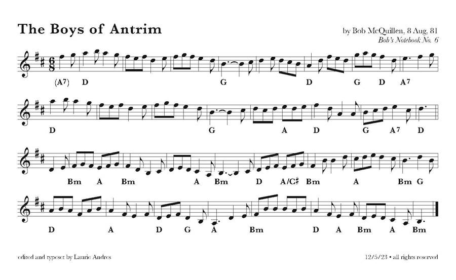 Laurie Andres' chords for The Boys of Antrim