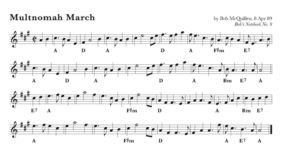 Laurie Andres' chord speculations for Multnomah March