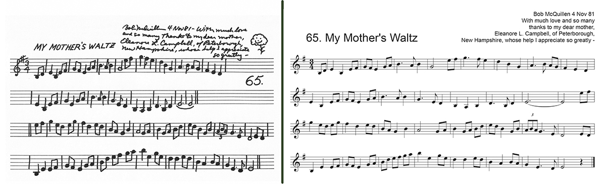 My Mother's Waltz, Book 5, as originally published and transcribed in Finale music notation software